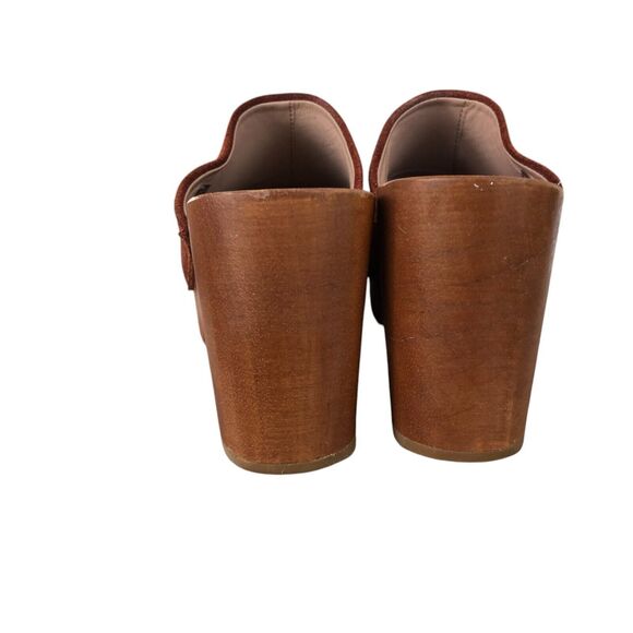 Charlotte Stone Heeled Wooden Truffle Brown Suede Marlo Size 8.5 Boho Clogs $234 - Picture 5 of 8